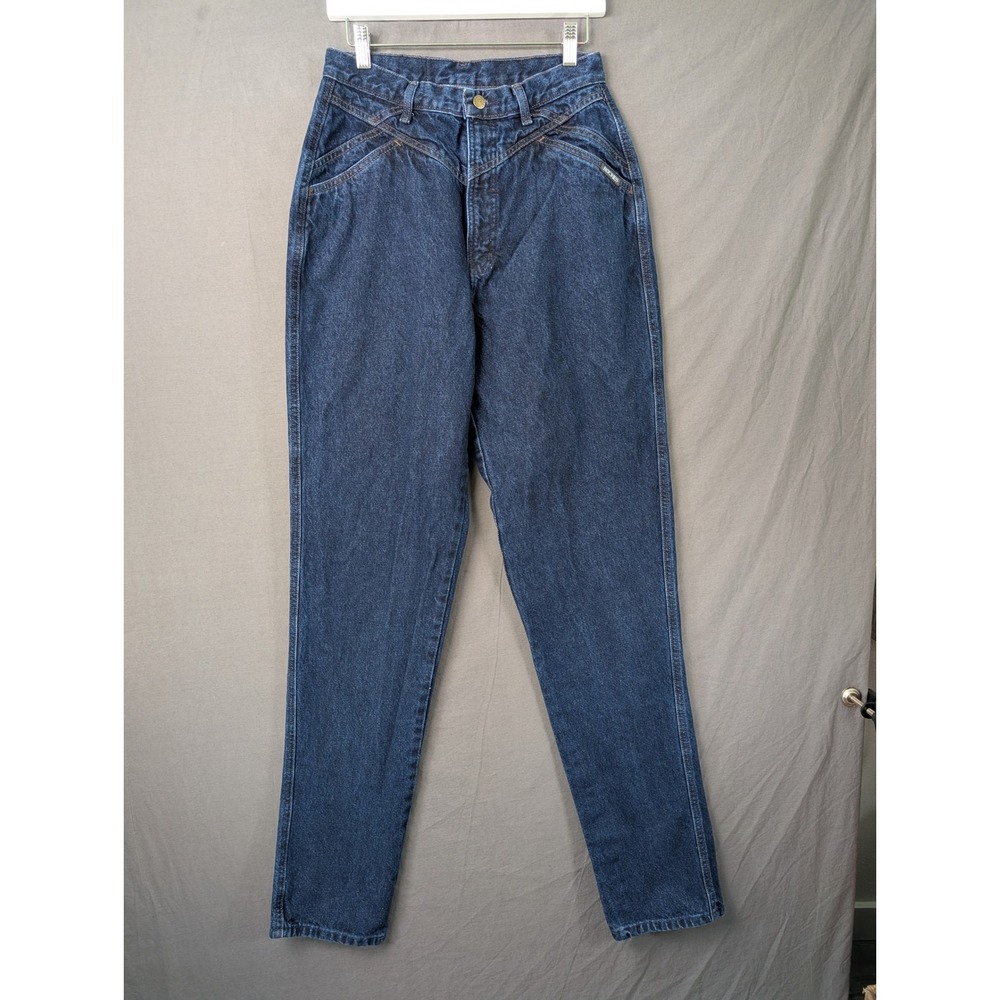 Vintage Rockies Womens Western High Rise Jeans Dark Wash Blue‎ Denim Size 13/14